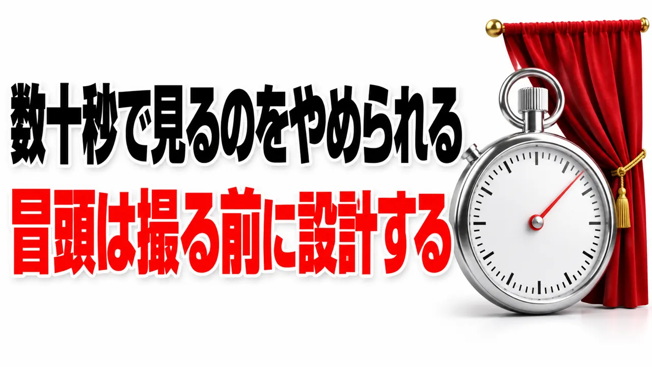 クリックされても、最初の数十秒で見るのをやめられている — 冒頭を“撮る前”に設計する理由