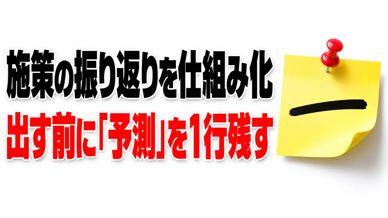 施策の振り返りを仕組み化する｜出す前に「予測」を1行残すだけ