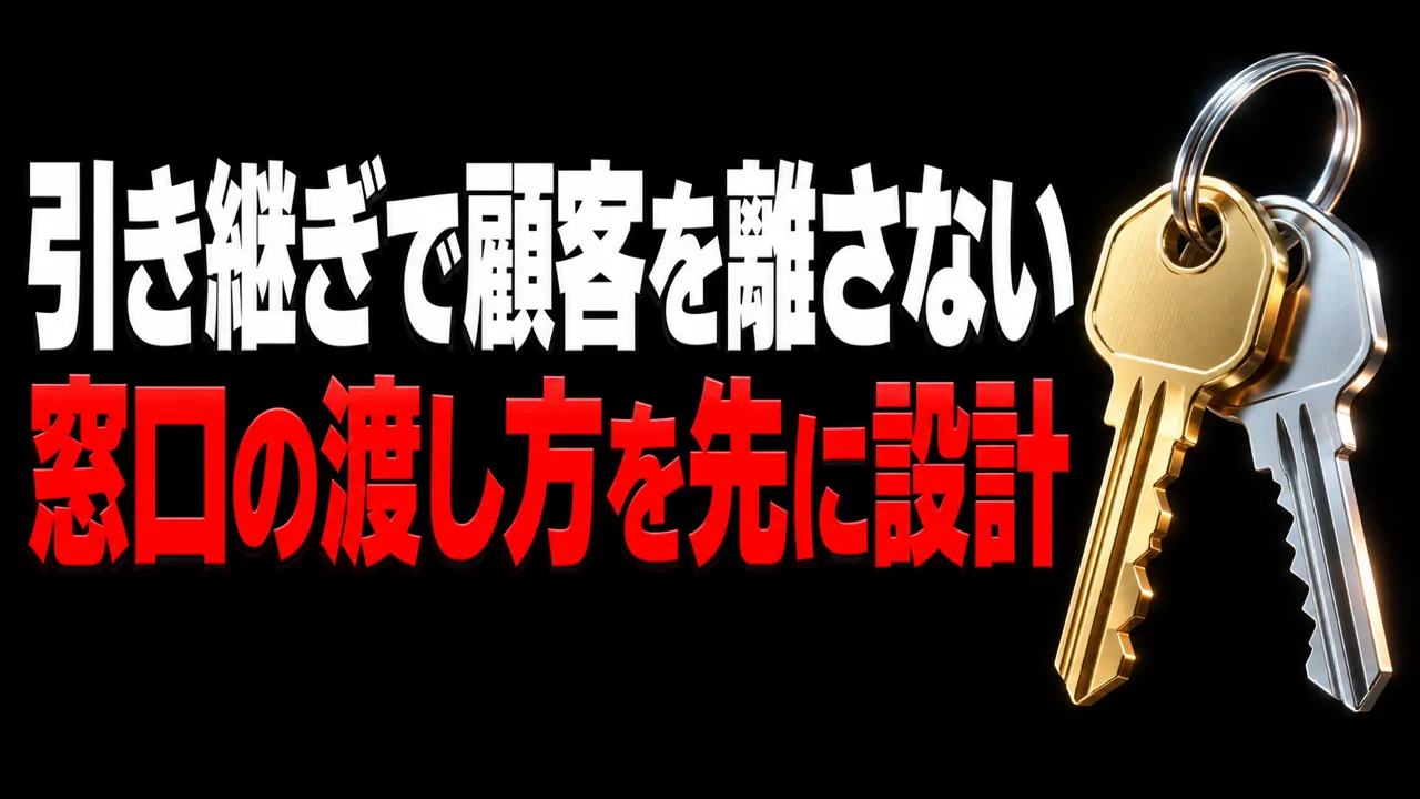 担当者の引き継ぎで顧客を離さない、窓口の渡し方を先に設計する