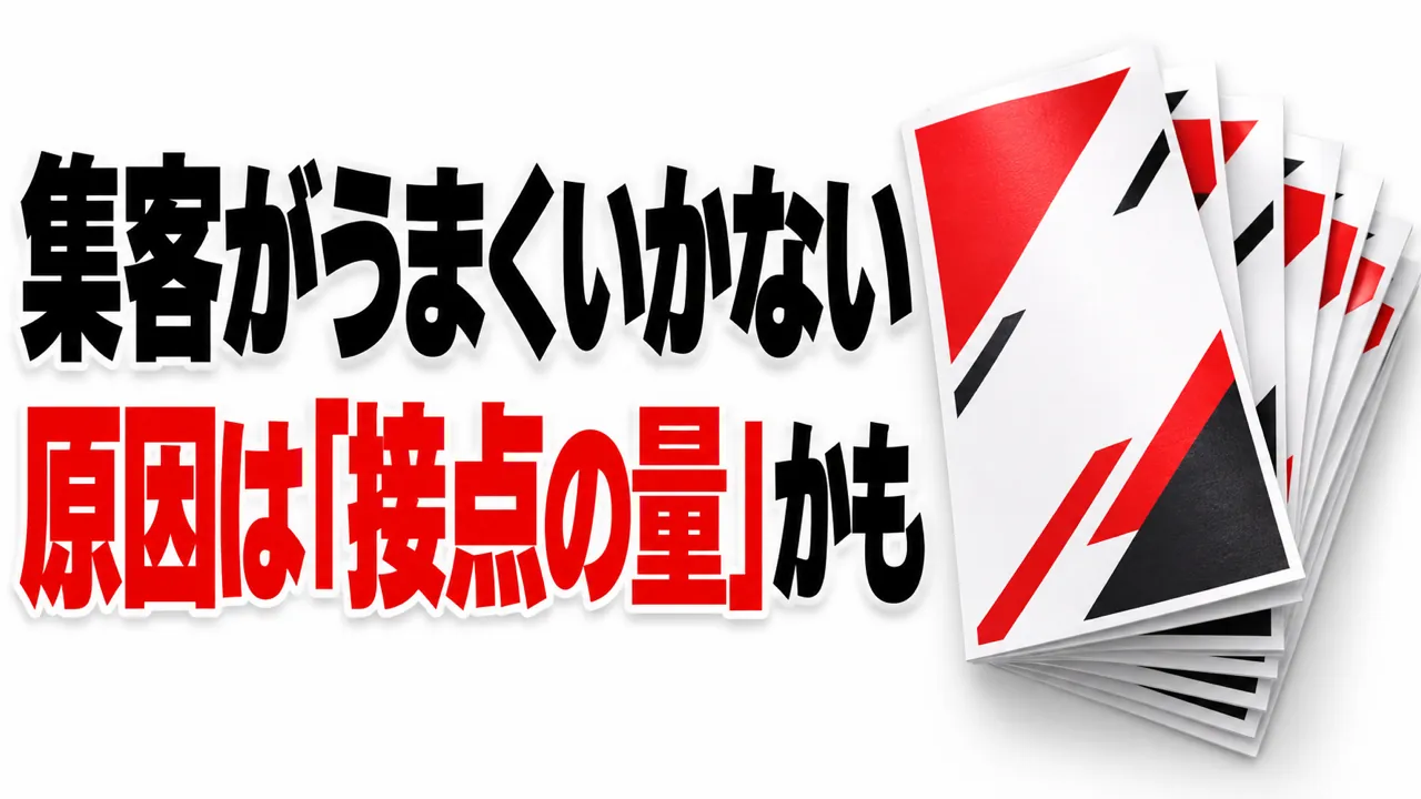 集客がうまくいかない原因は、商品の魅力不足ではなく「接点の量」不足かもしれない