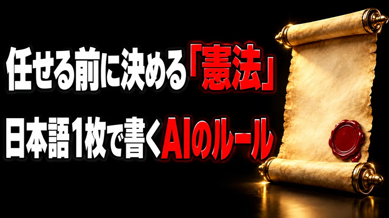 AIに任せる前に決める「憲法」— 日本語1枚で書く社内AIのルール設計