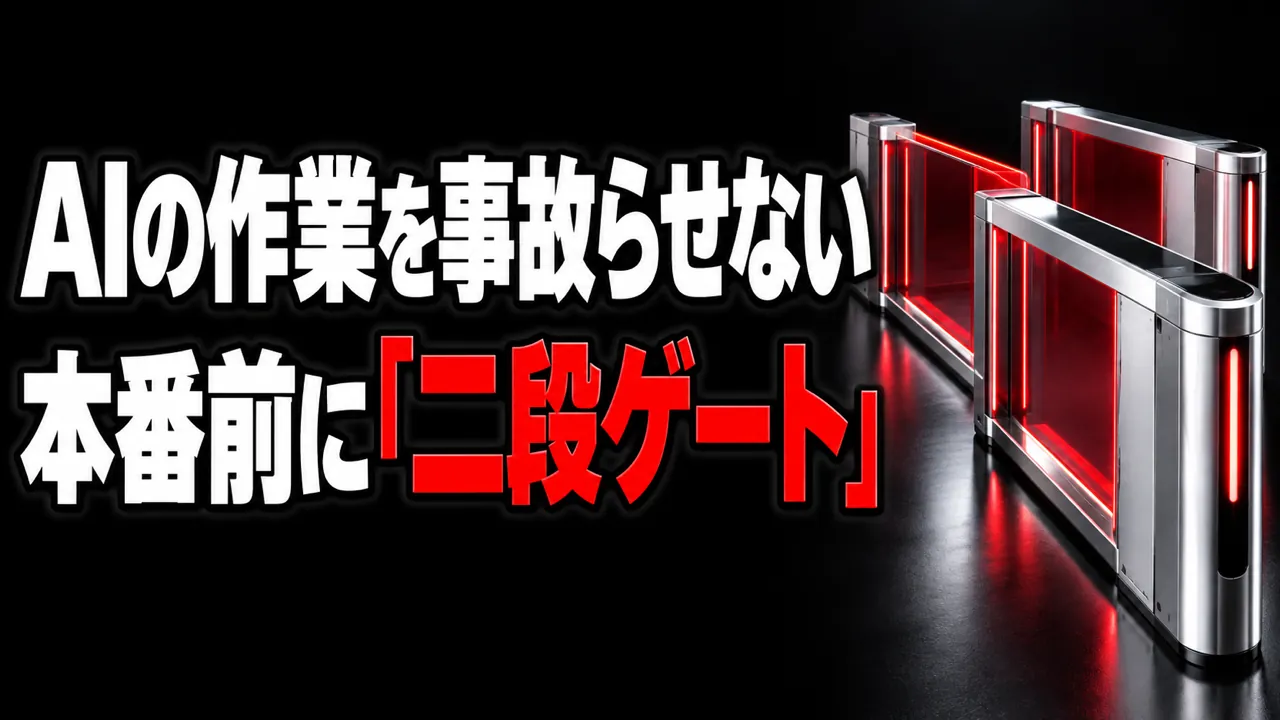 AIに任せた作業を事故らせない——本番前に挟む「二段ゲート」