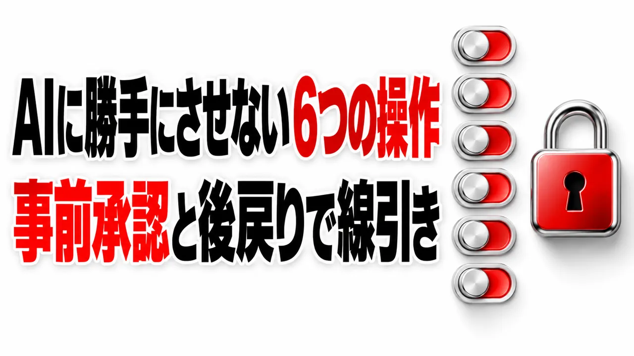 AIに勝手にやらせない6つの操作——「事前承認」と「後戻り」で線を引く