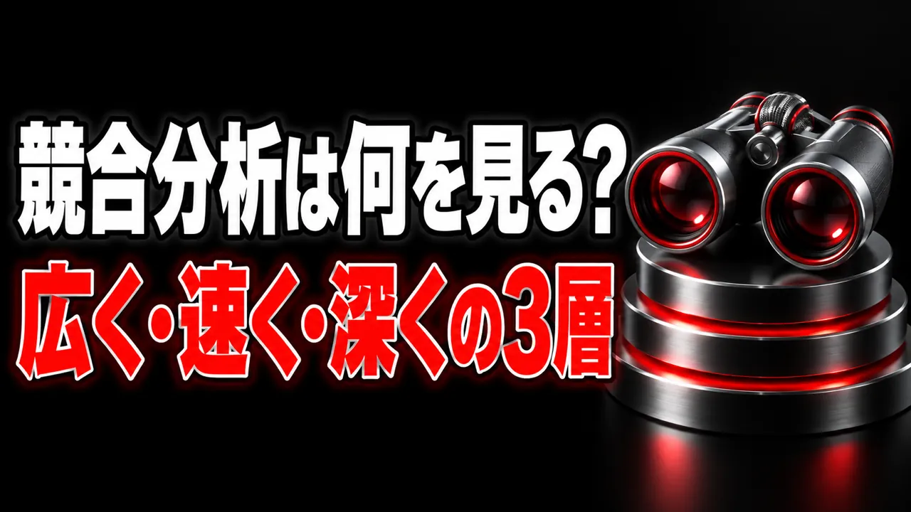 YouTube競合分析は何を見ればいい？ — 広く・速く・深くの3層で回す
