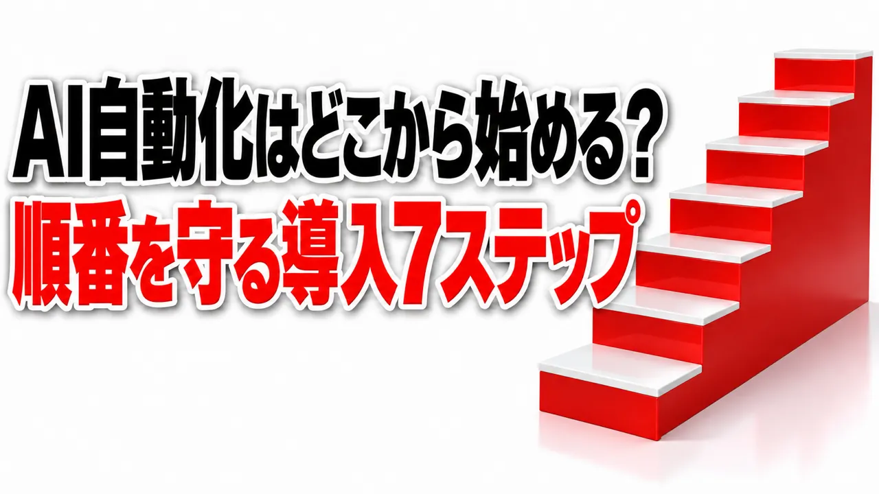 AI自動化はどこから始める？順番を守らないと必ず挫折する導入7ステップ