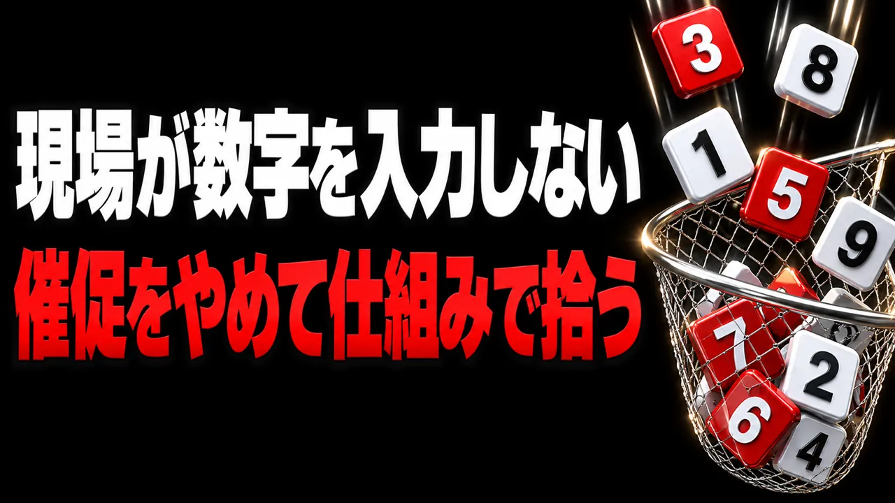 現場が数字を入力してくれない——催促をやめて仕組みで拾う設計