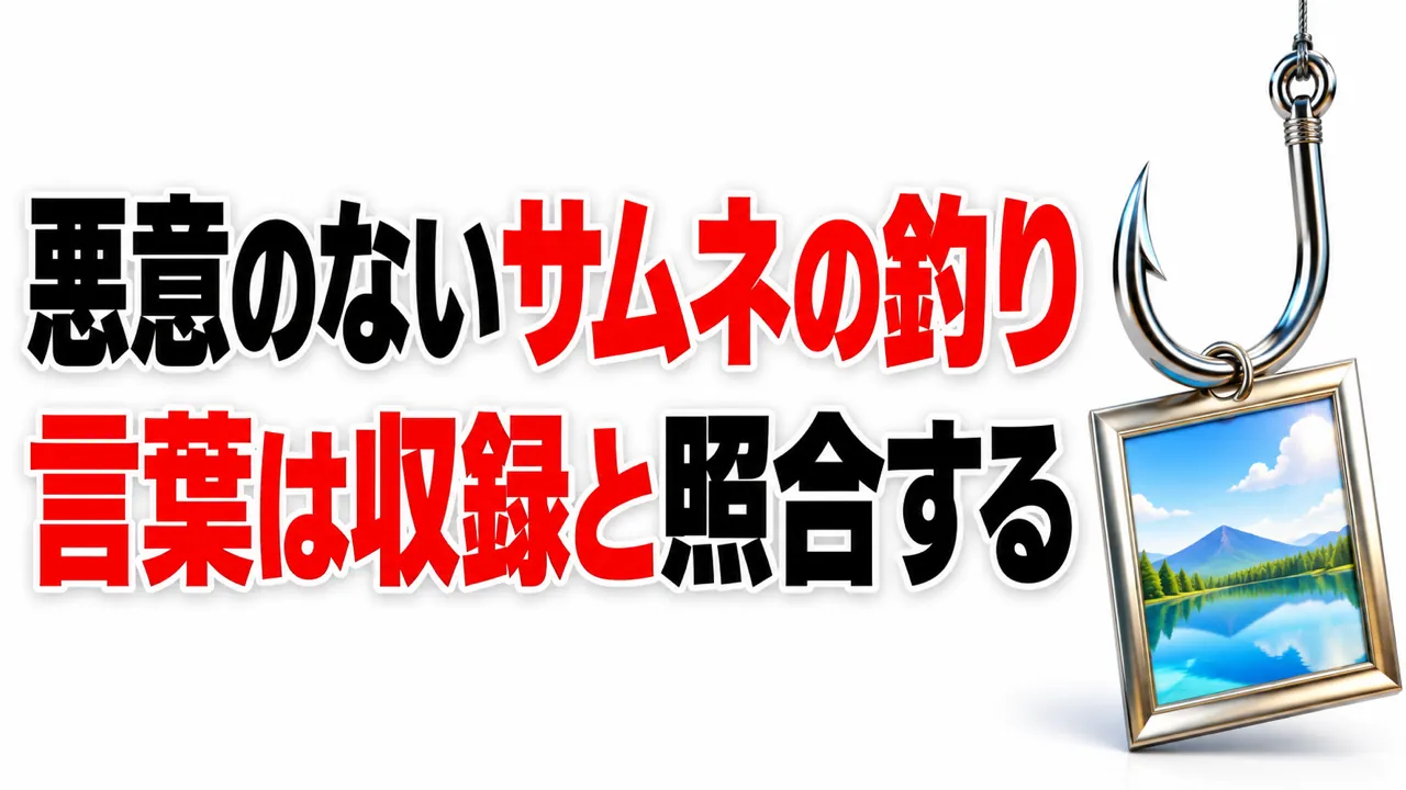 サムネの釣りは悪意なく起きる——言葉は台本でなく収録と照合する