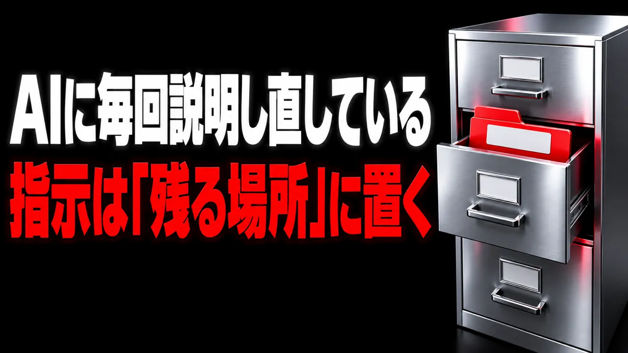 AIに毎回説明し直している——引き継ぎが要らなくなる指示の置き場所