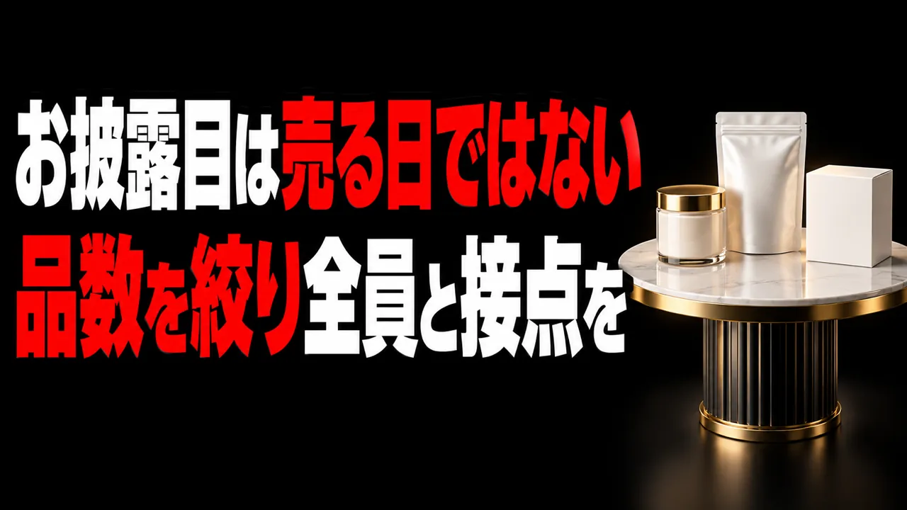 初回のお披露目は売る日ではない——品数を絞り、全員と接点を作る