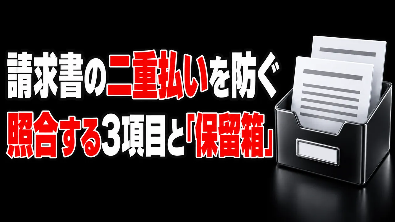 請求書の自動取り込みで二重払いを防ぐ——照合する3項目と「保留箱」