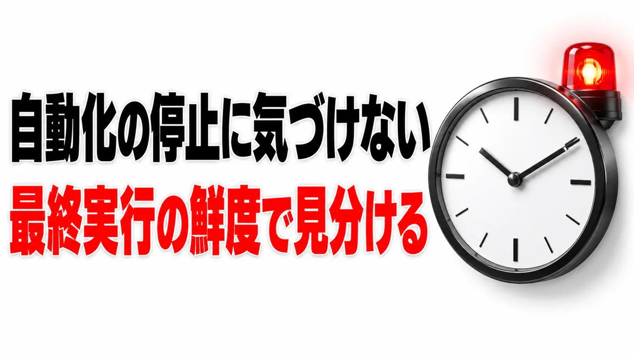 自動化が止まったのに気づけない——沈黙を「最終実行の鮮度」で見分ける