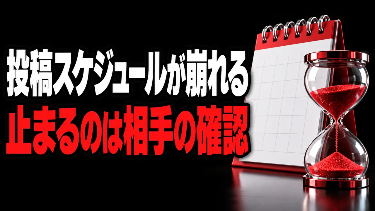 動画の投稿スケジュールが崩れる——止まるのは作業ではなく相手の確認