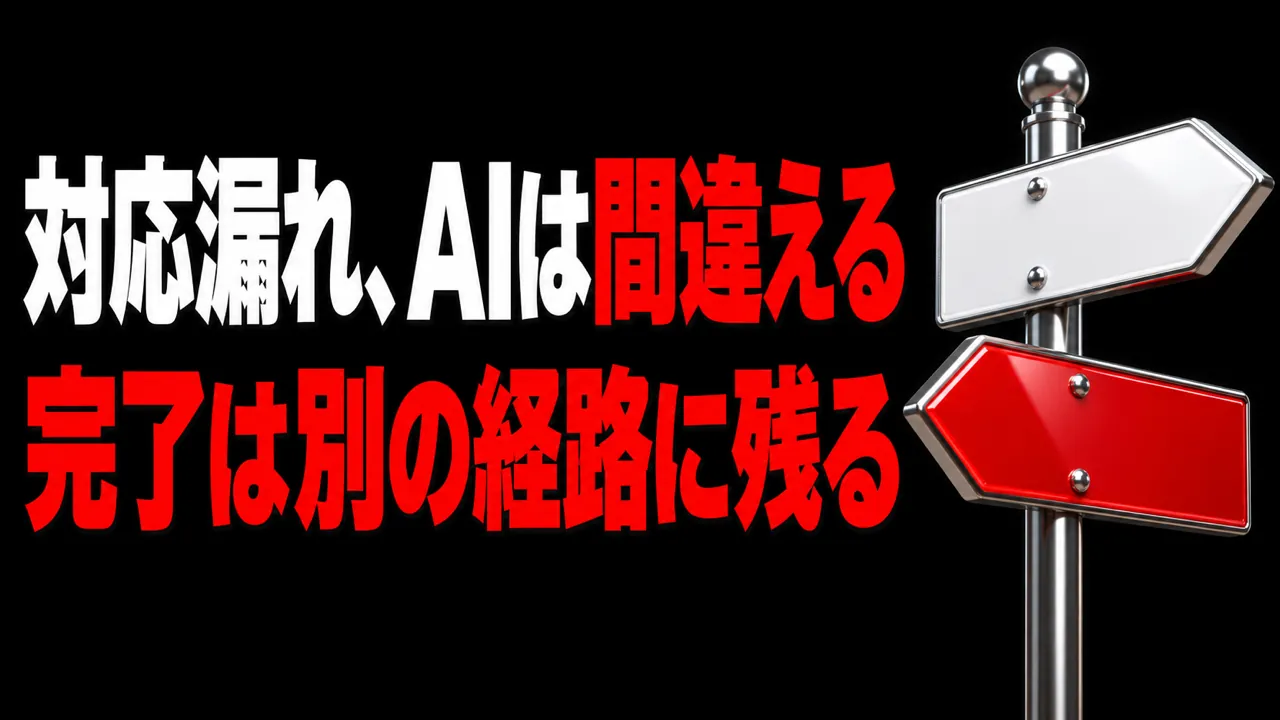 対応漏れの確認をAIに聞くと間違えます——完了は別の経路に残る