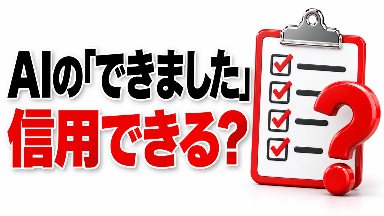 AIの「できました」が信用できない——合格と中身は別に確かめる